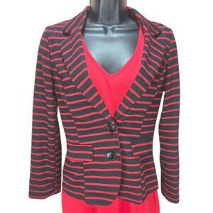 Stooshy Womens 2-Button Black Striped Blazer Jacket XS